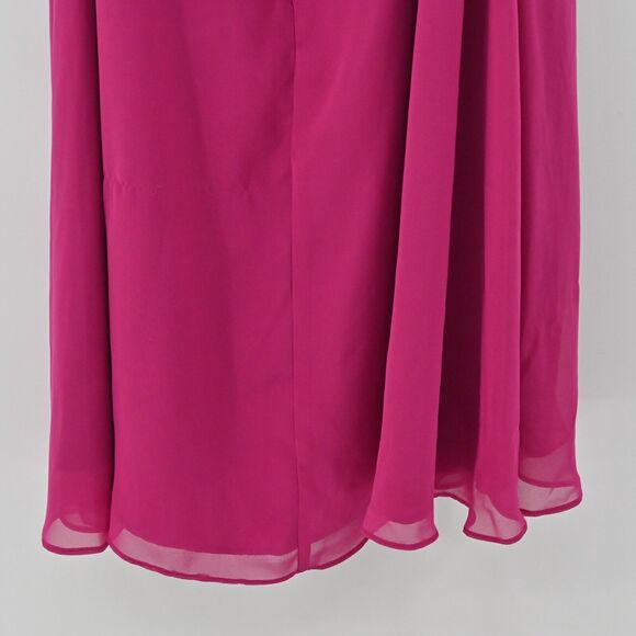 Vtg‎ JESSICA HOWARD Dress Womens Size 16WP Petite Solid Fuchsia Pink Halter Mini - Picture 7 of 11